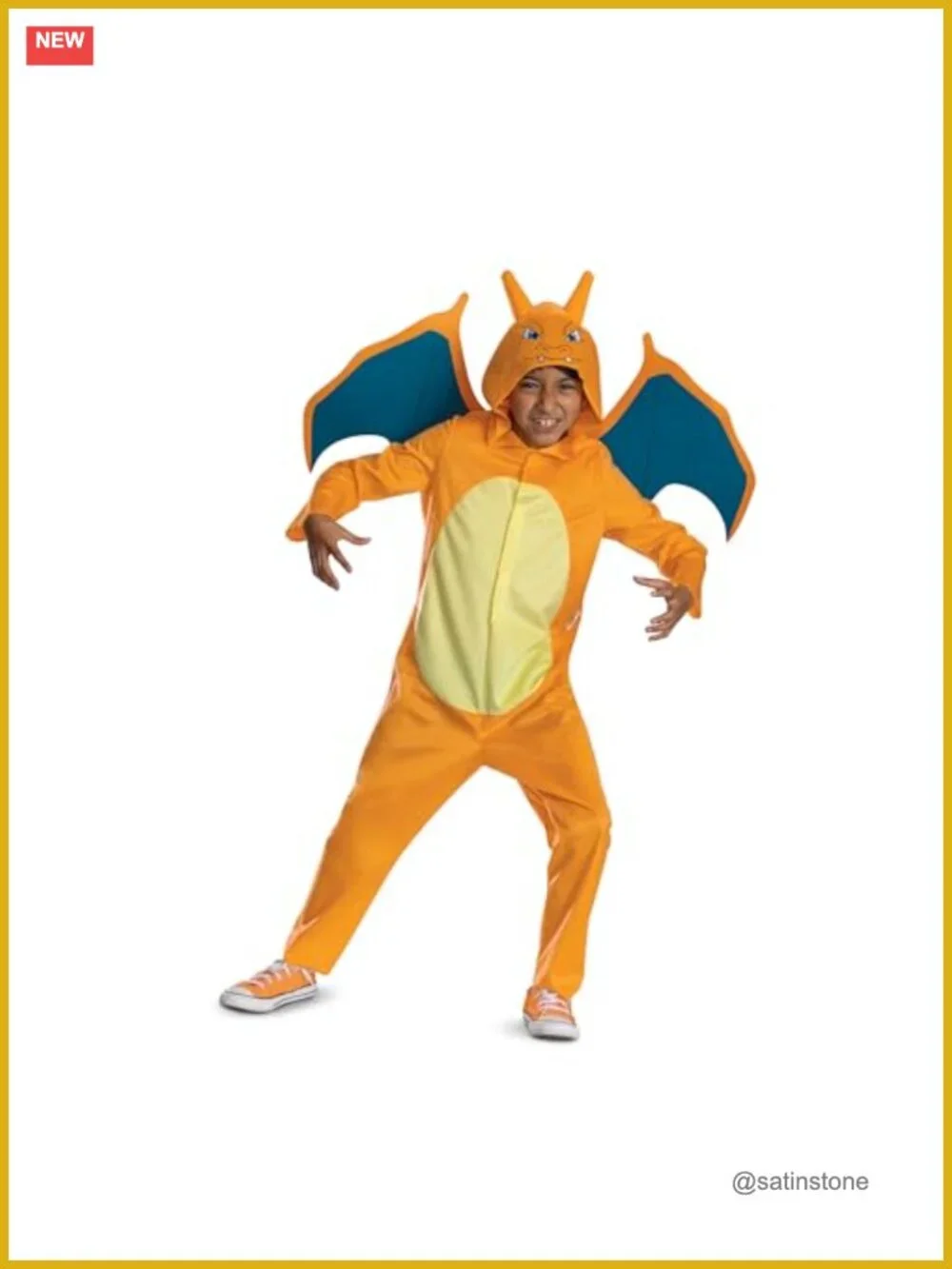 Kids Charizard Costume Hooded Jumpsuit Official Pokemon Cosplay Halloween